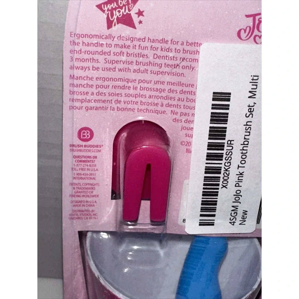 Brush Buddies JoJo Siwa Toothbrush Set with Rinsing Cup and Brush Cap New
